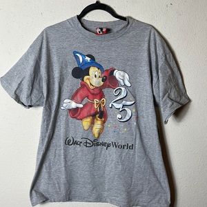 Vtg Walt Disney World 25 anniversary t-shirt XLARGE USA made gray Mickey…